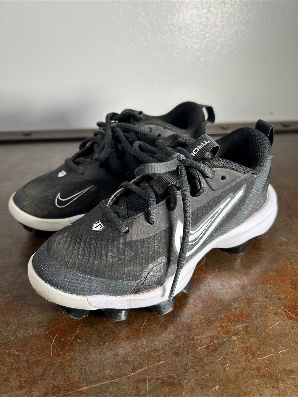 Nike Force Trout 9 Pro MCS Baseball Cleats Kids Black and White Youth Size US 13